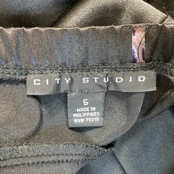 Women’s City Studio Halter Satin Lace Mini Dress Vintage Y2K 2000s Black - Picture 11 of 15